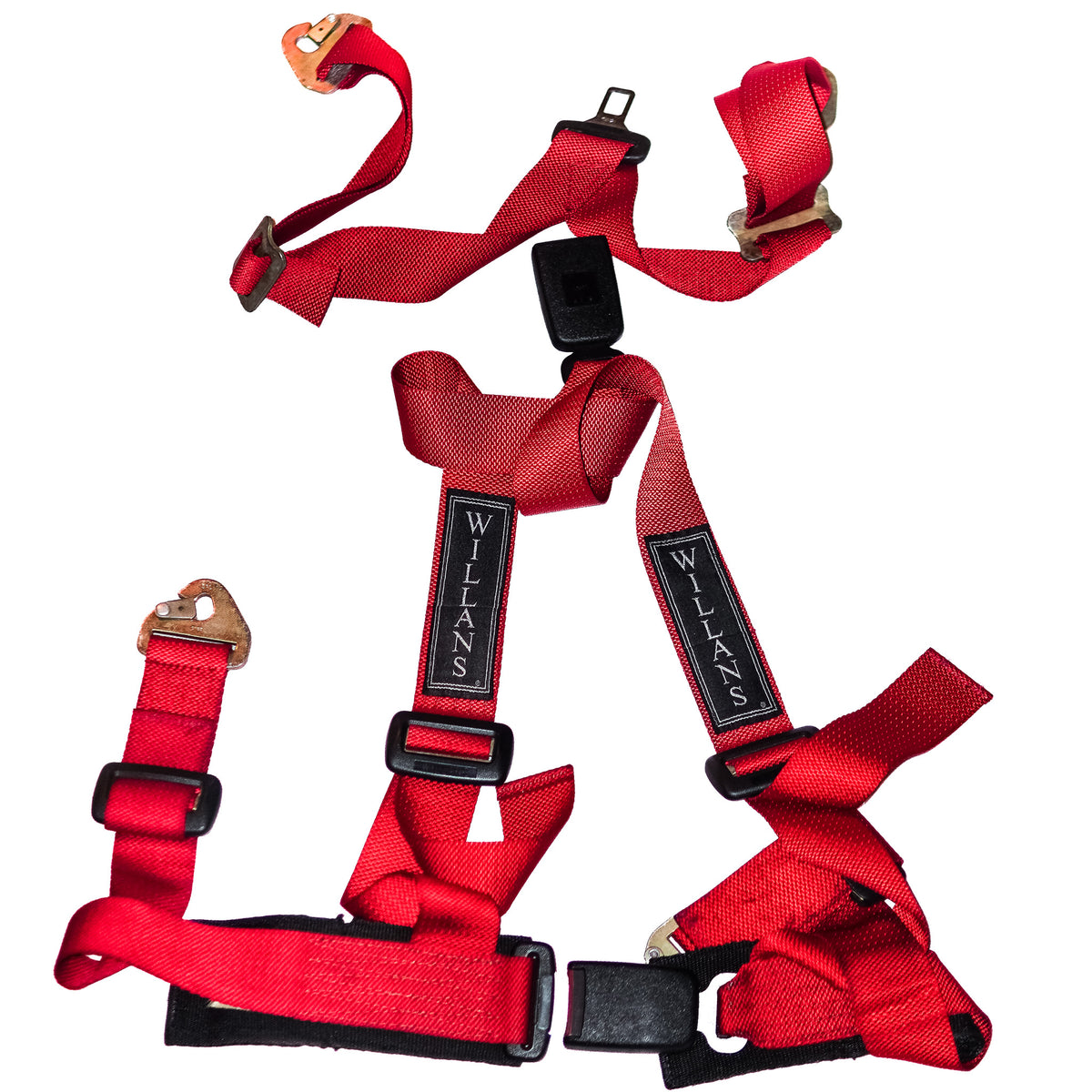 WILLANS RED 4-POINT SEAT BELTS