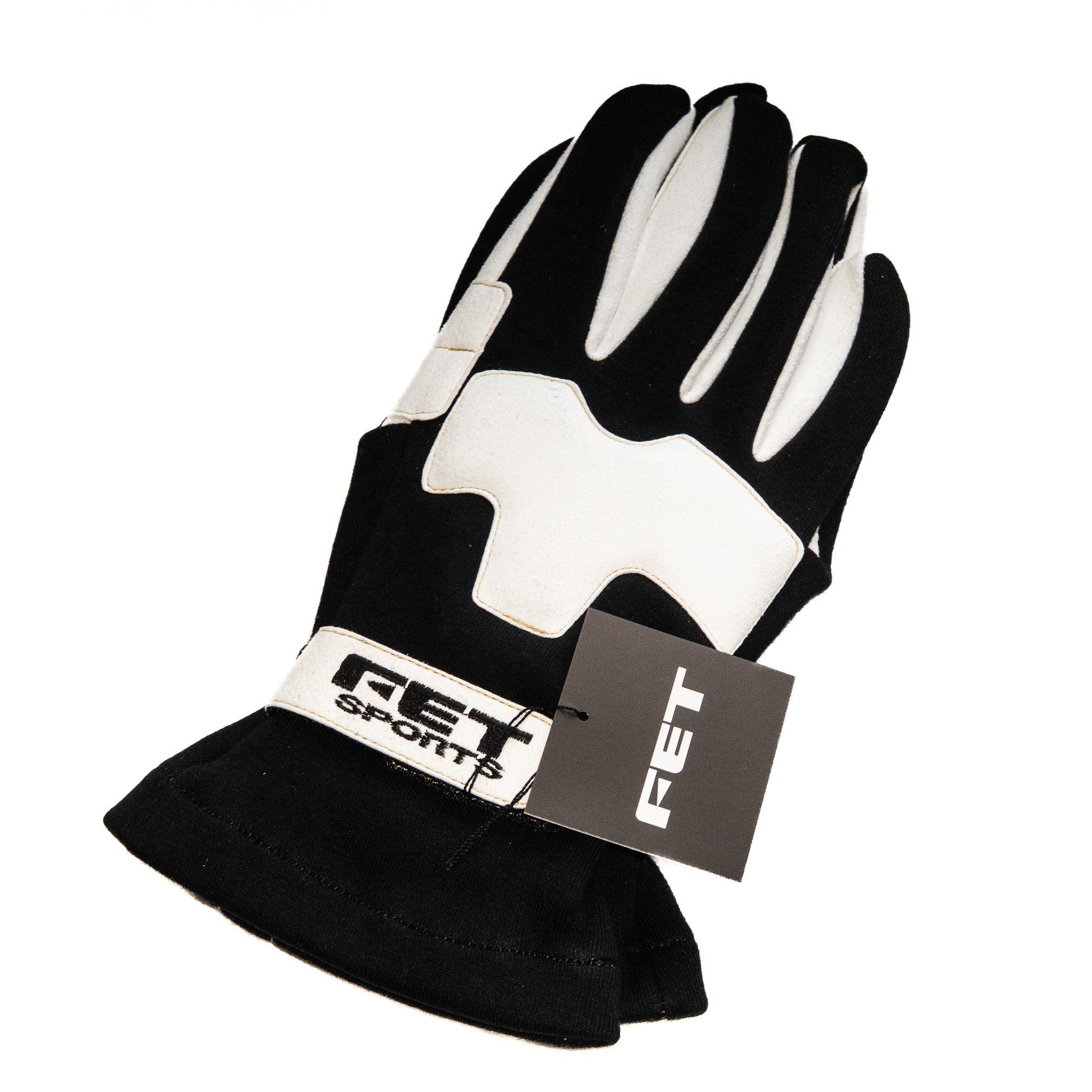 FET RACING GLOVES BLACK/WHITE L