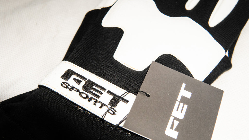 FET RACING GLOVES BLACK/WHITE L