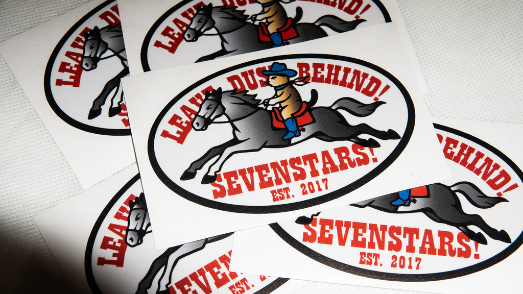 LEAVE DUST BEHIND SEVENSTARS STICKER